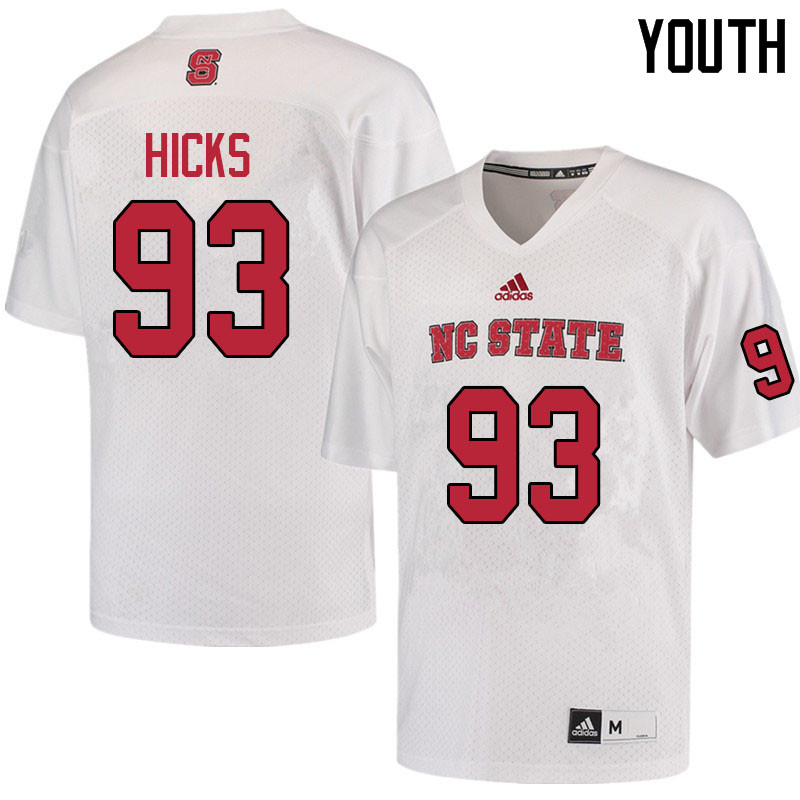 Youth #93 Griffin Hicks NC State Wolfpack College Football Jerseys Sale-White